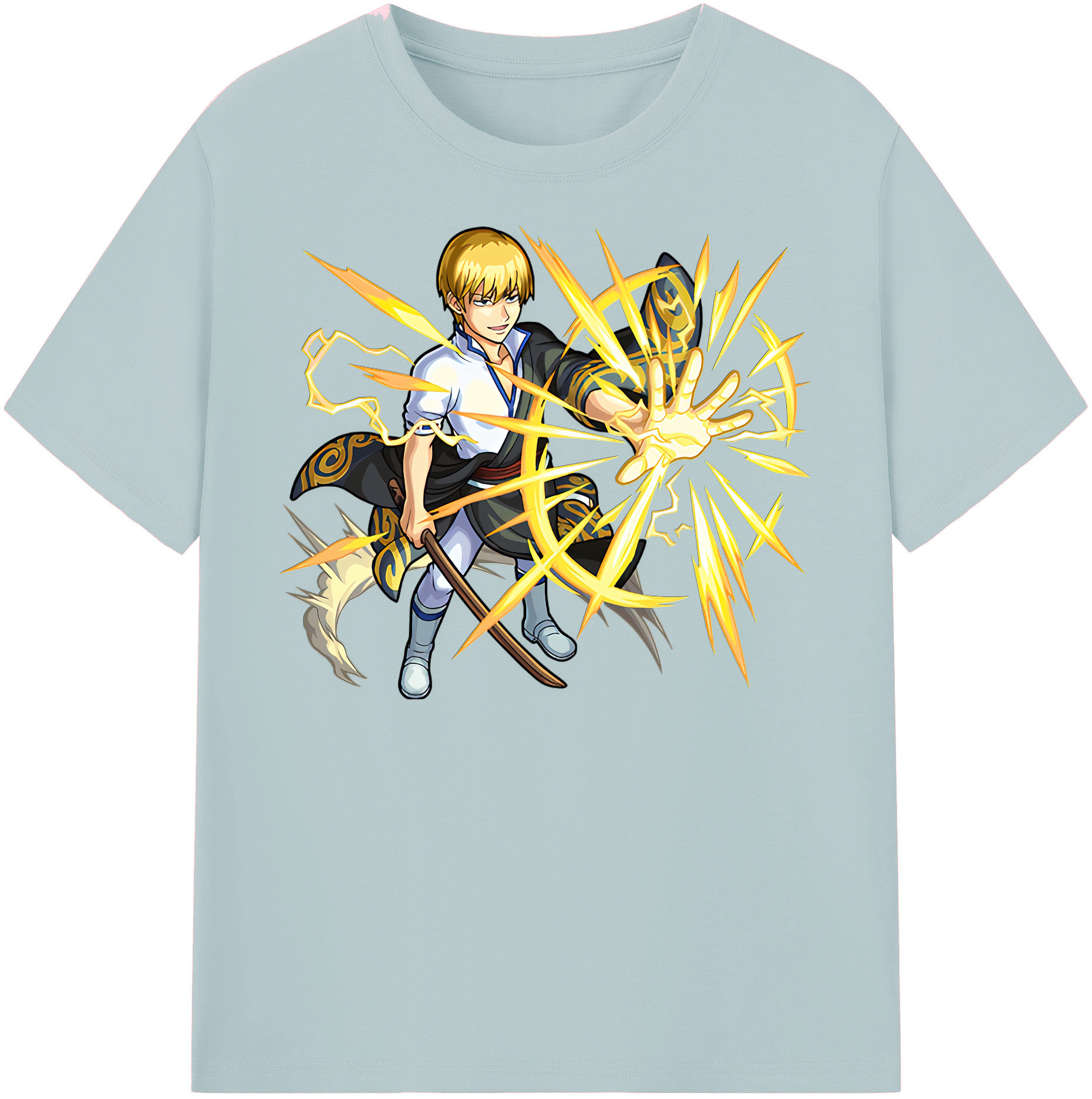 （画像用） ぎんたま 坂田銀時（さかたぎんとき） 神楽 志村新八（しむら しんぱち） GINTAMA Sakata Gintoki Kagura Shimura Shinpachi 綿100％半袖Tシャツ（フロントプリント）